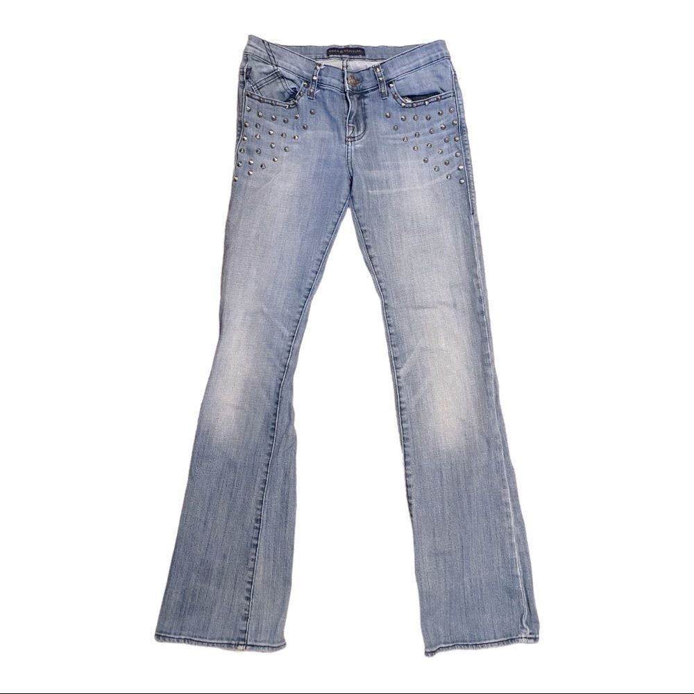 Rock & Republic Jeans Kasandra Bootcut Queen B Style Studded Size 8
